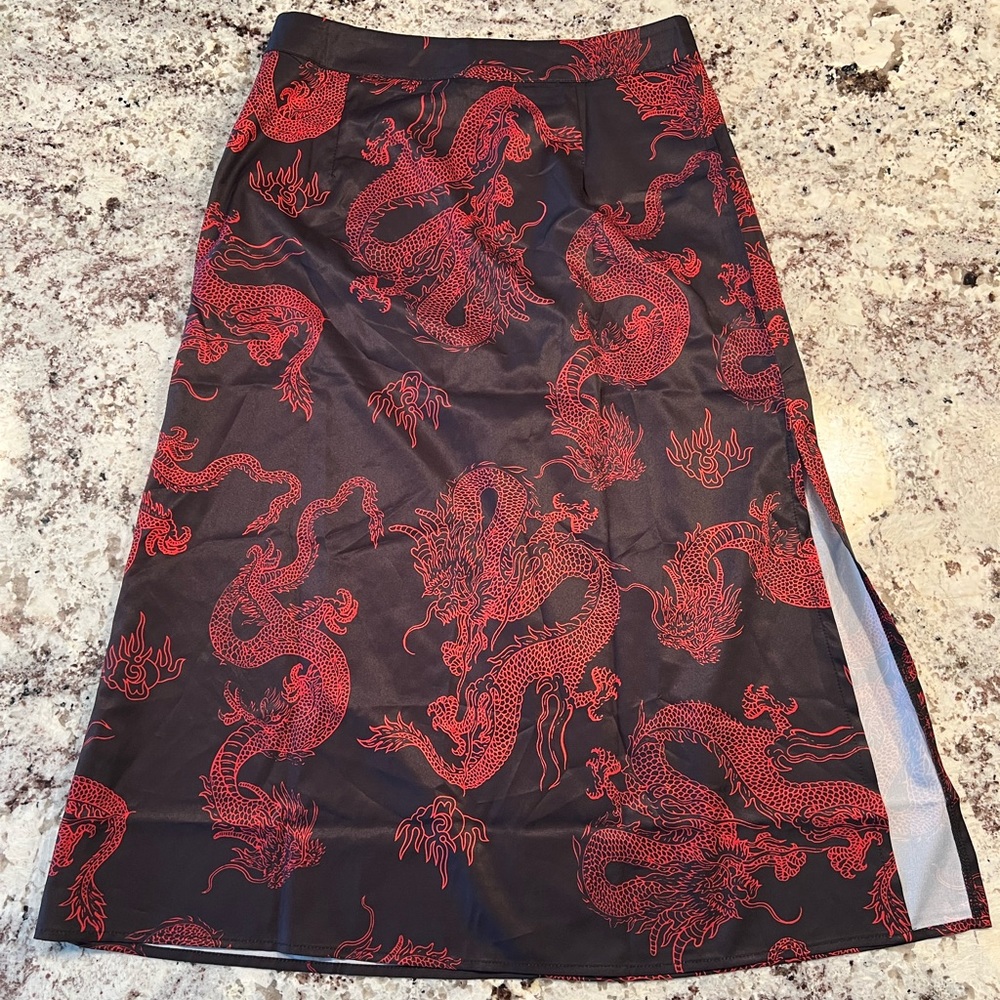 Black and Red Dragon Skirt